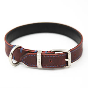 51 Degrees North Milano Hondenhalsband Leer Bordeaux Rood