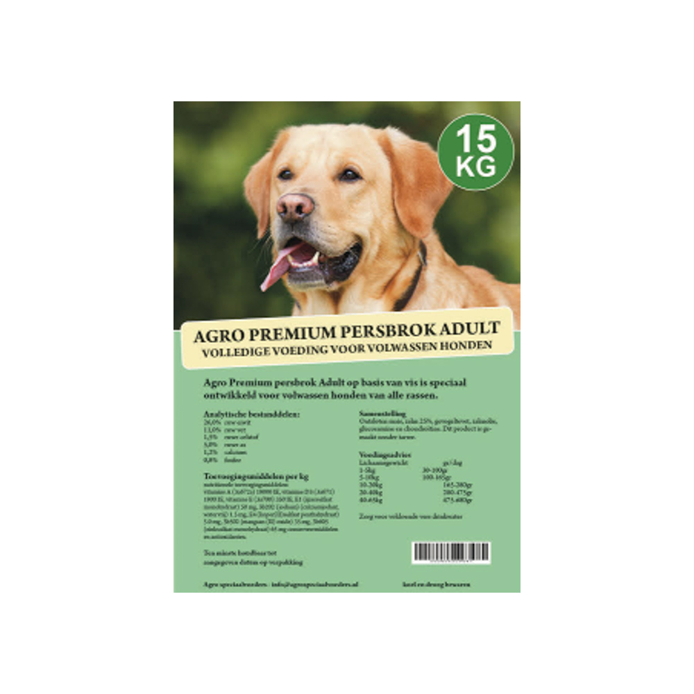 Agro Premium Hondenvoer Geperste Brok Adult met Vis