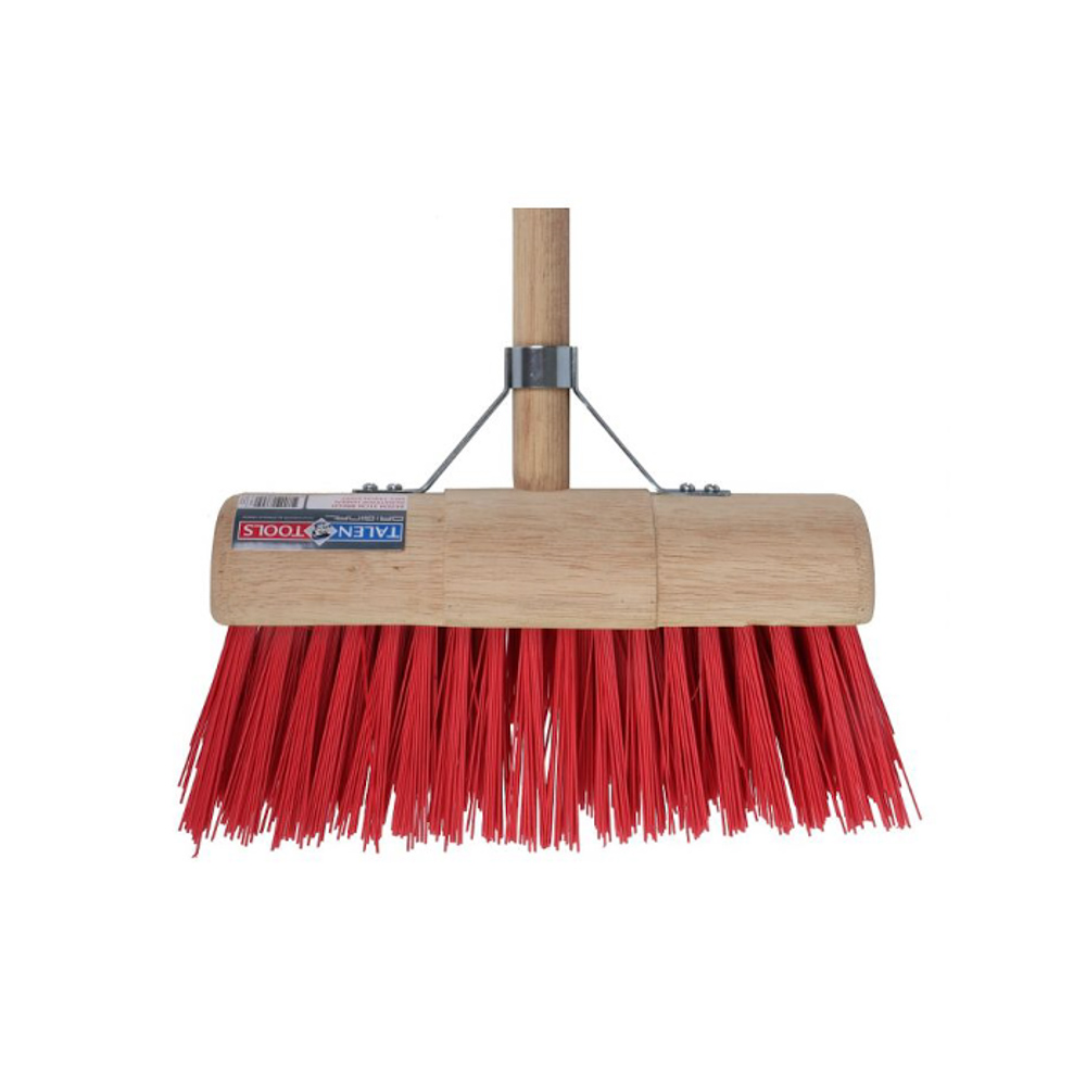 Talen Tools Bezem halfrond 31cm rood kunststof met steel