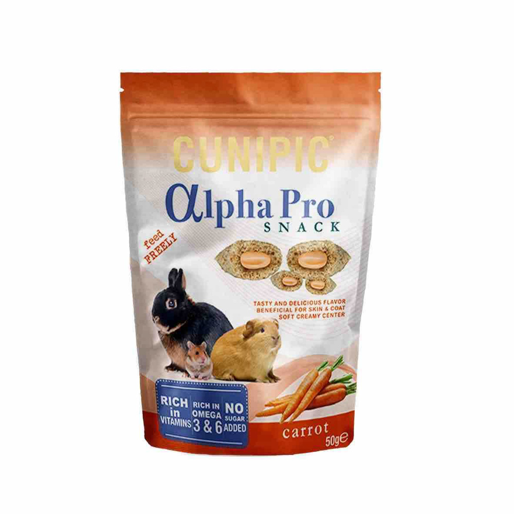 Cunipic Alpha Pro  Wortel Snack voor  knaagdieren 