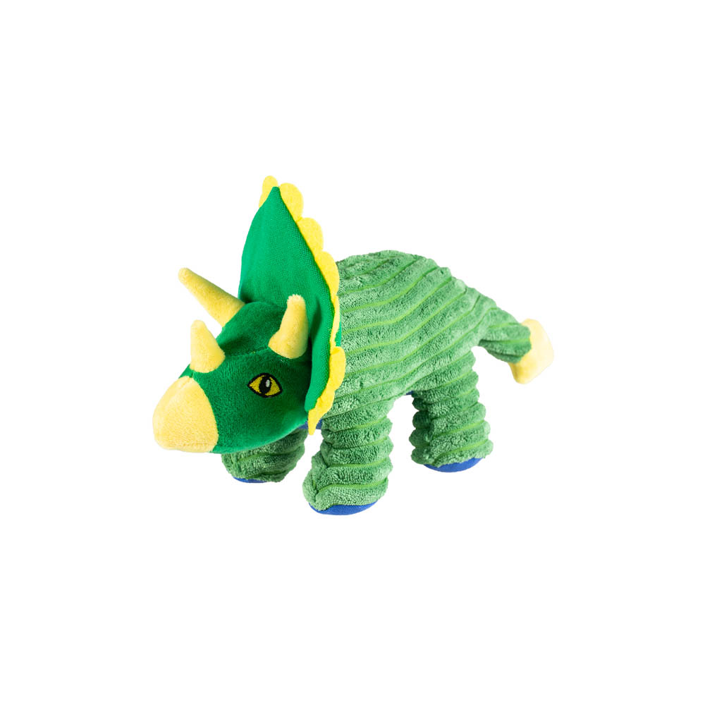 Duvo Pluche dino triceratops corduroy groen