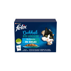 Felix Kattenvoer Nat Pouch Dubbel Zo Lekker Vis in Gelei