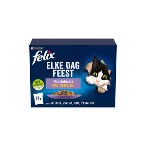 Felix Kattenvoer Nat Pouch Elke Dag Feest Mix Selectie in Gelei