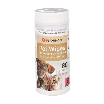 Flamingo Honden Reinigingsdoekjes Unscented 80 stuks