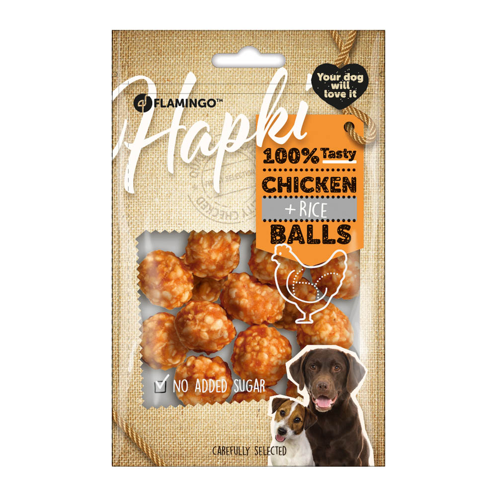 Flamingo Hondensnack Hapki Balletjes Met Kip En Rijst 75gr
