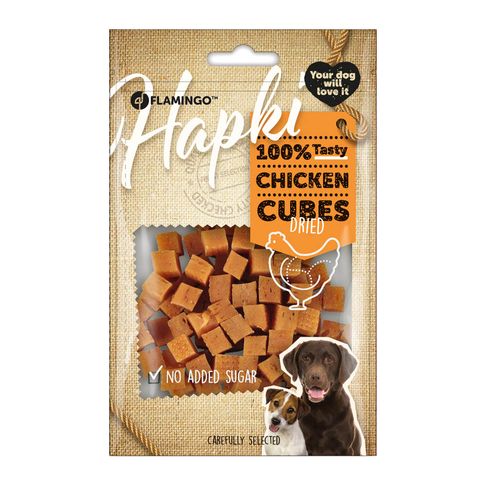 Flamingo Hondensnack Hapki Blokjes Met Kip 85gr