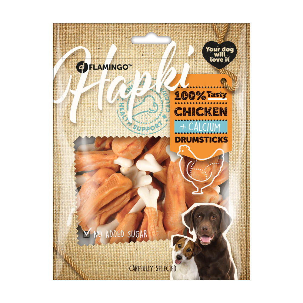 Flamingo hondensnack Hapki Calcium Drumstick Met Kip 170gr