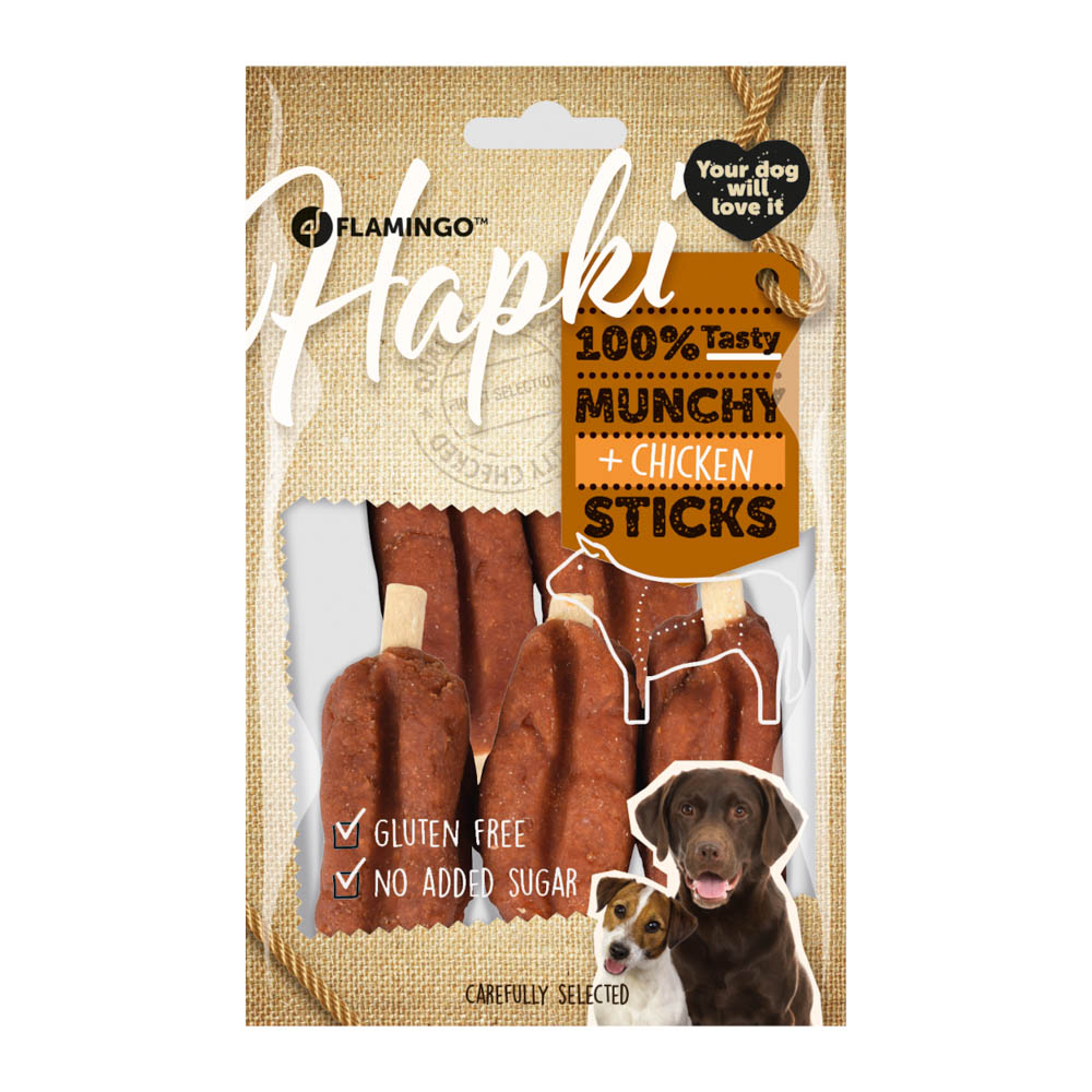 Flamingo Hondensnack Hapki Staafjes Met Kip 100gr