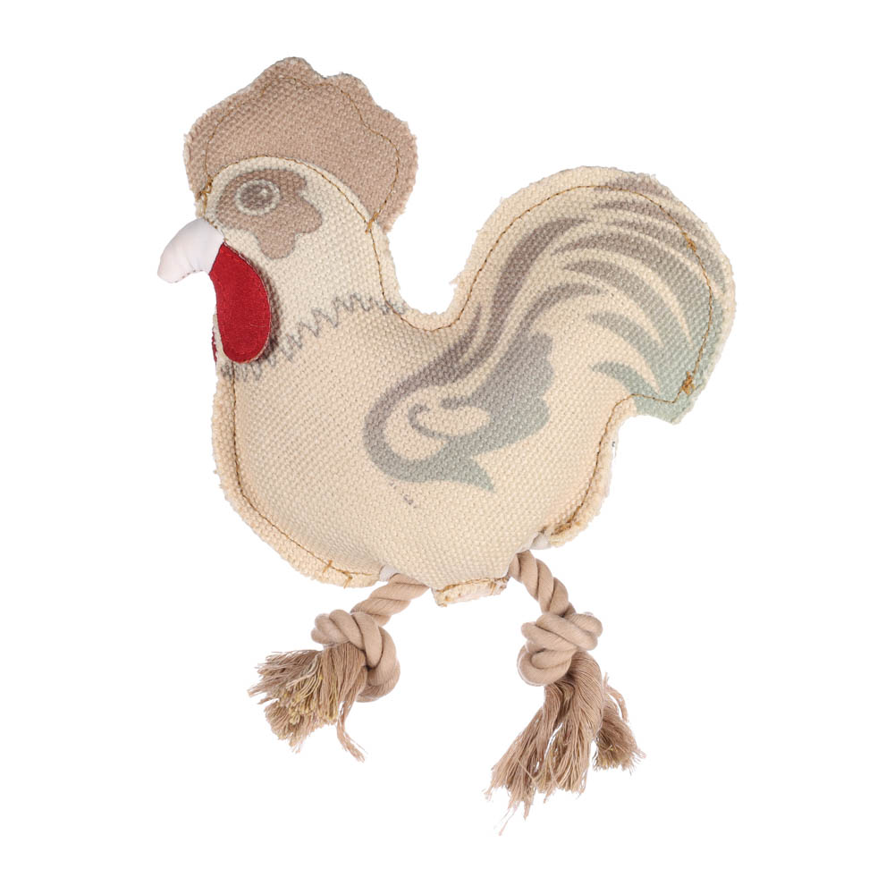 Flamingo Hondenspeelgoed Vacan Haan Met Touw Beige