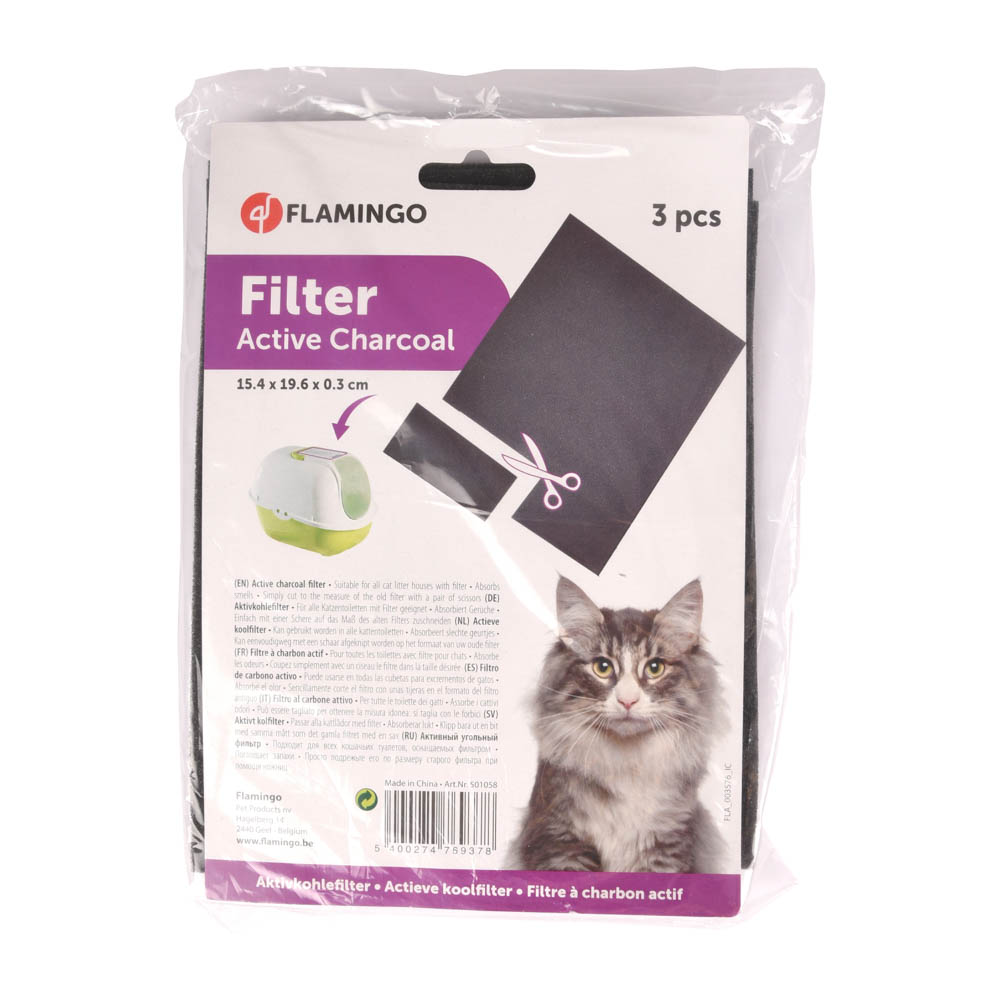 Flamingo Kattenbakfilter Zwart