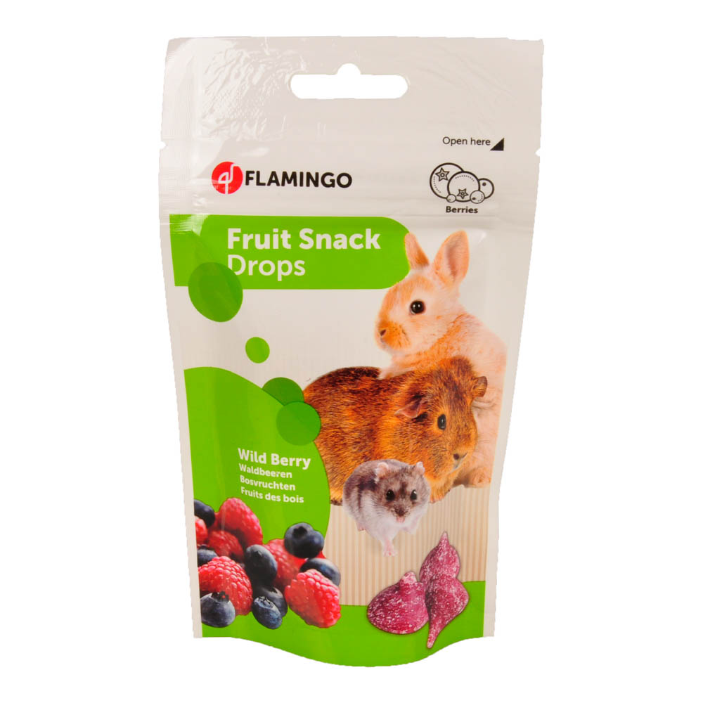 Flamingo Knaagdierensnack Fruit Drops Bosvruchten