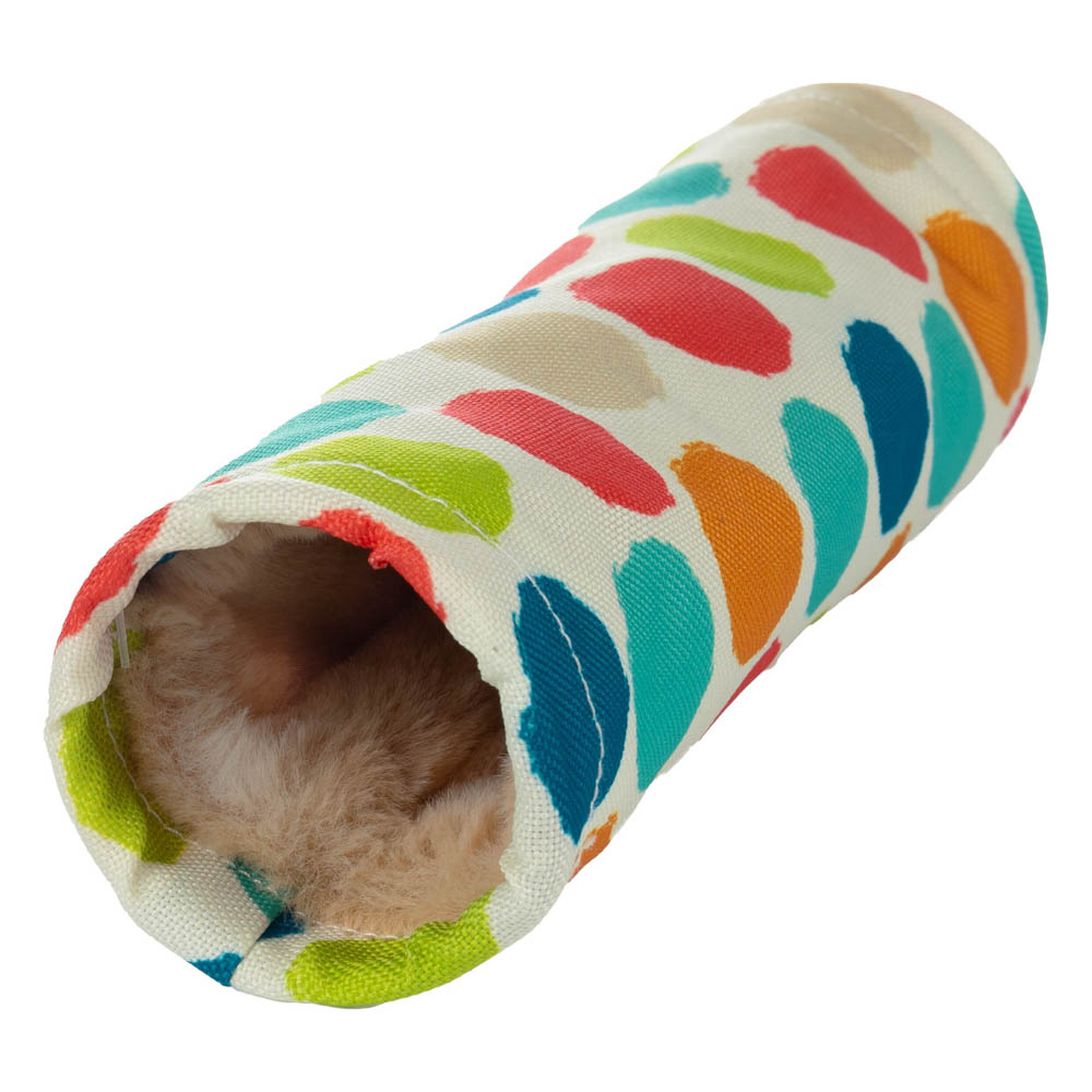 Flamingo Knaagdier Tunnel Fizi Gekleurd 25 x 6cm