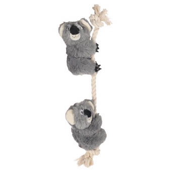 Flamingo Pluche Hondenspeelgoed Hangta Koala Met Touw Grijs