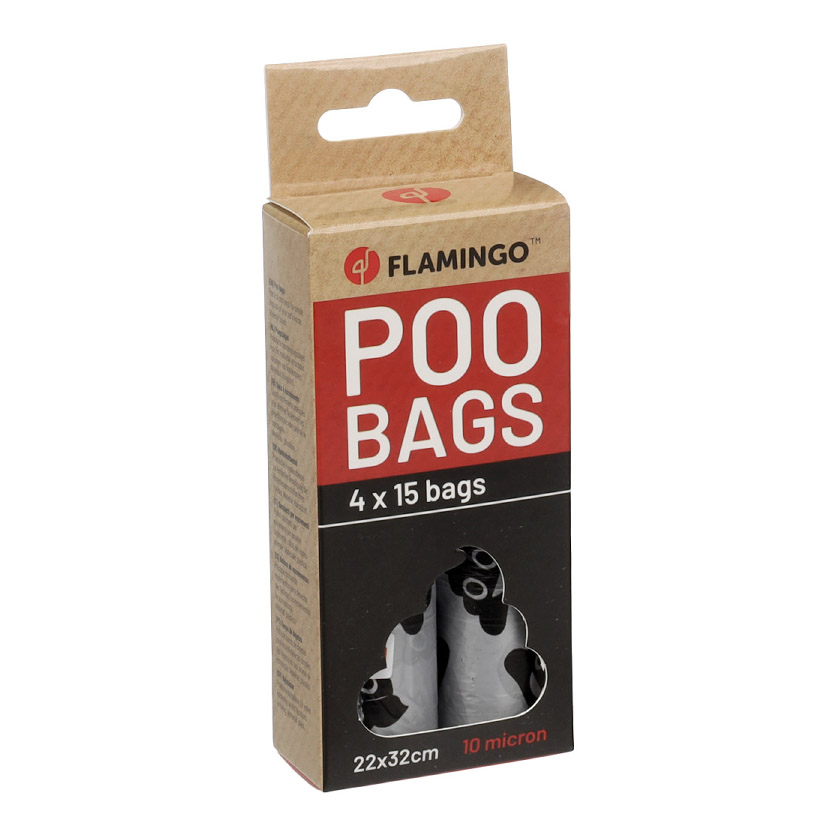 Flamingo Poepzakjes Basic Lacha Zilver en Zwart
