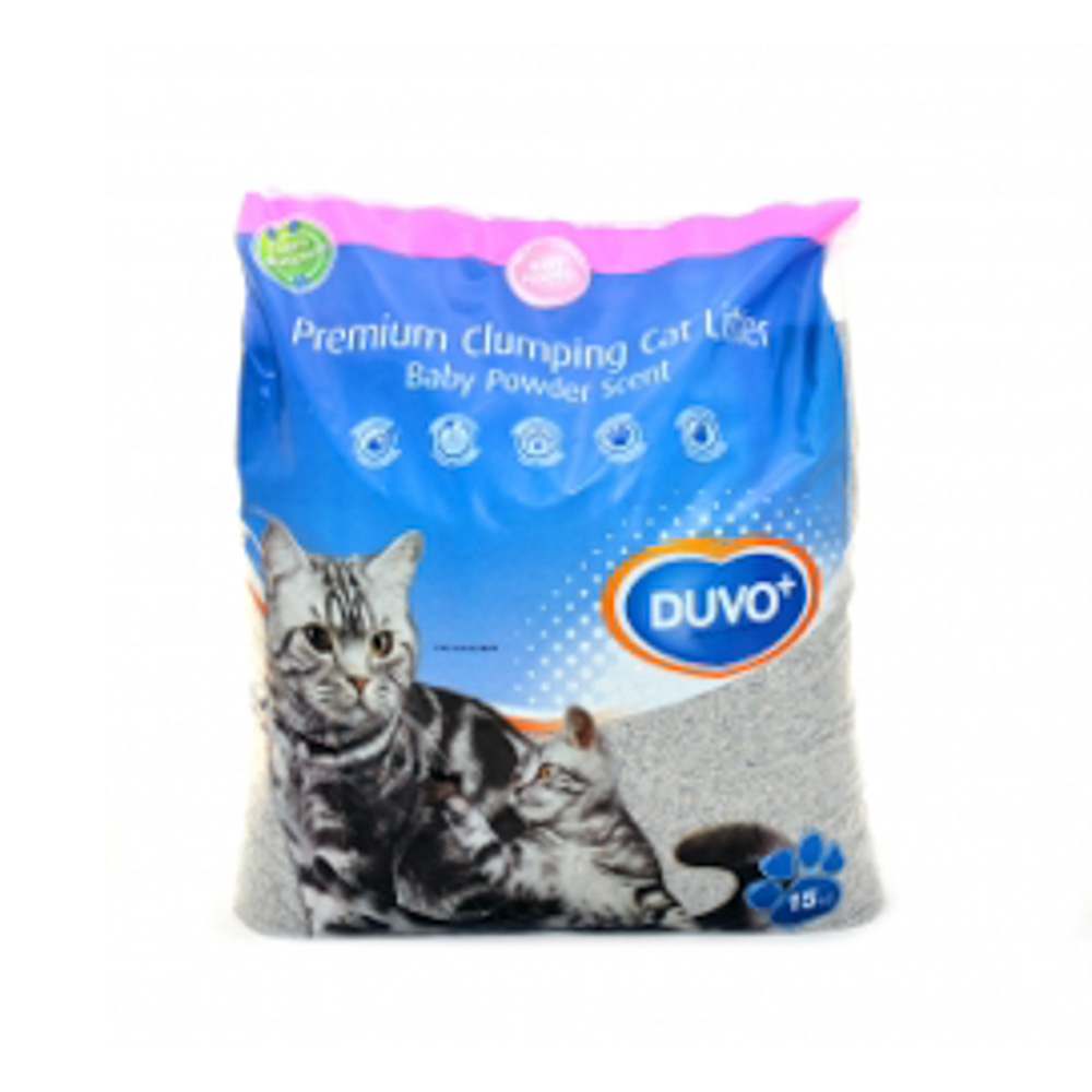 Duvo Premium Kattenbakvulling met Babypoeder 15 kg