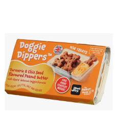 Pet Joy Doggie Dippers Peanut Butter with Turmeric en Chia Seed 100gr