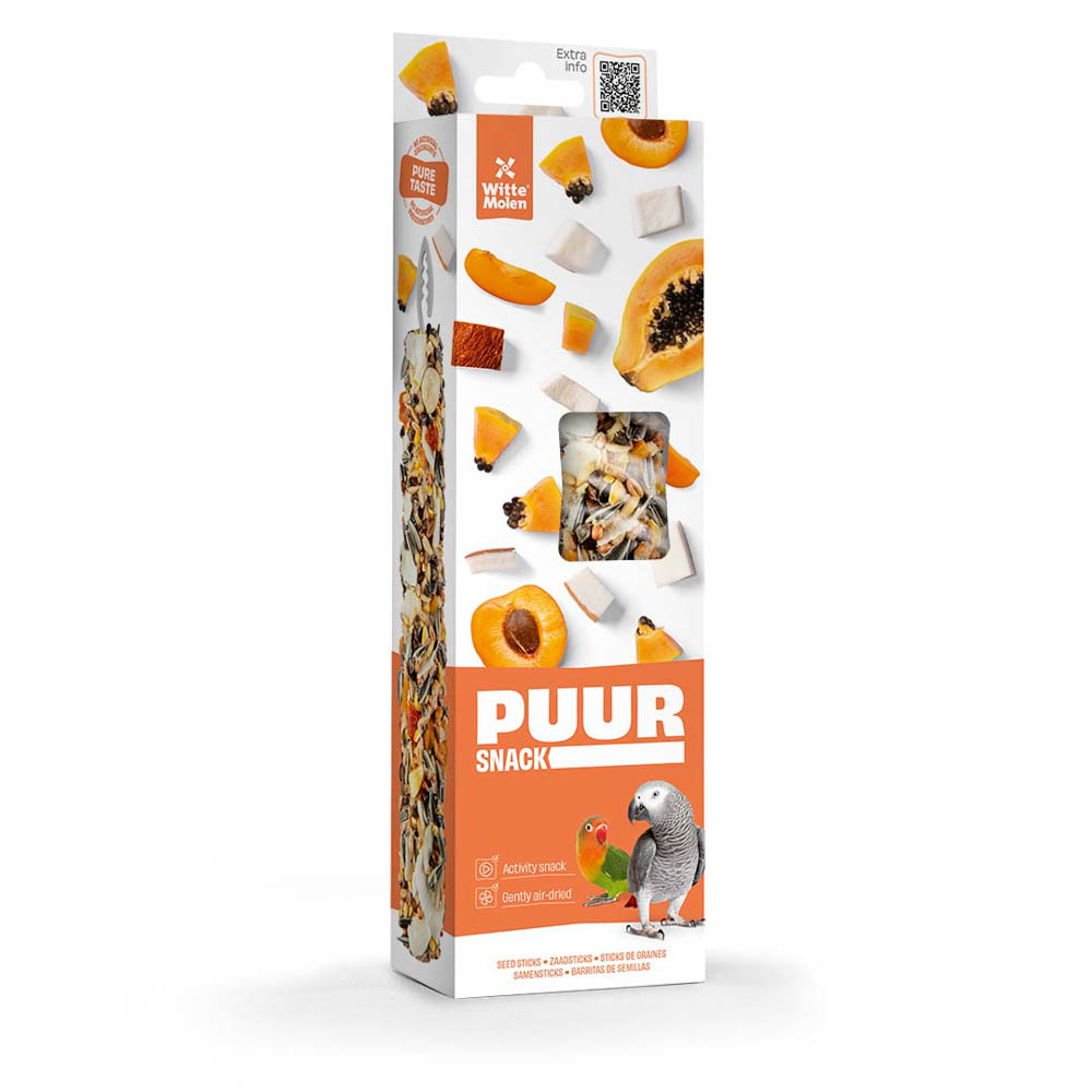 Puur Vogelsnack Agapornide Sticks Met Papaja en Abrikoos