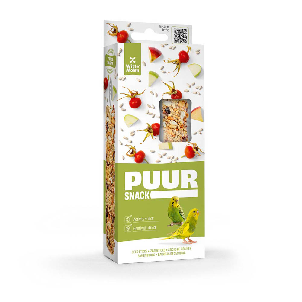 Puur Vogelsnack Parkiet Sticks Met Rozenbottel en Appel