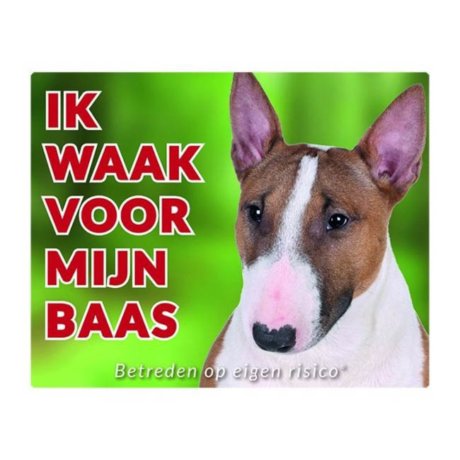 Waakbord Bull Terrier Bruin Groen