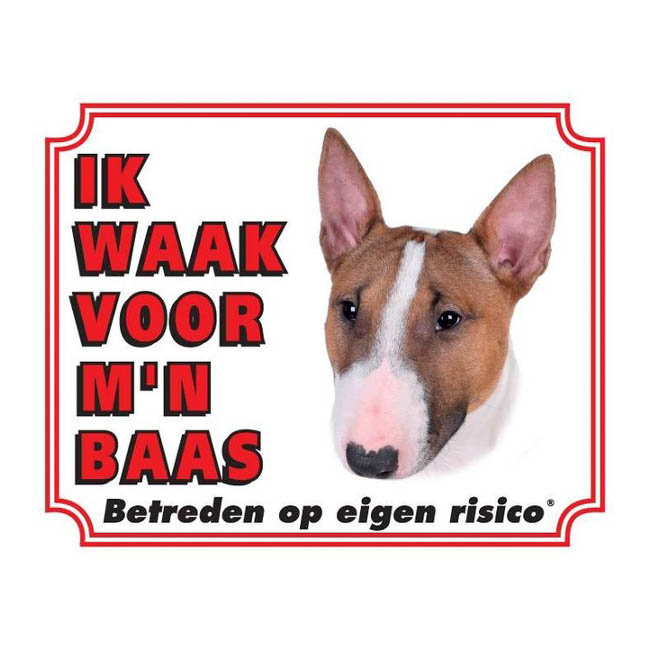 Waakbord Bull Terrier Bruin Wit