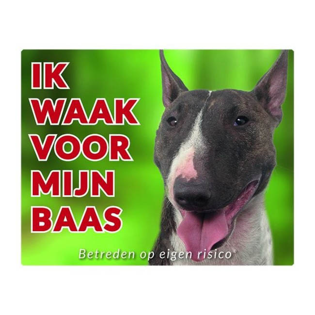 Waakbord Bull Terrier Grijs Groen