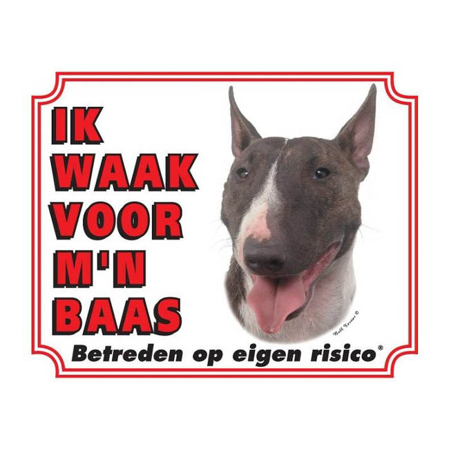 Waakbord Bull Terrier Grijs Wit