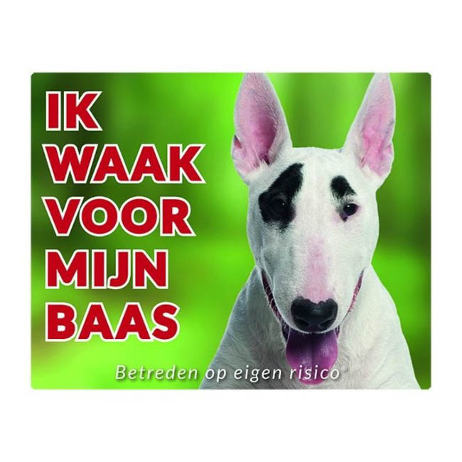 Waakbord Bull Terrier Wit Groen