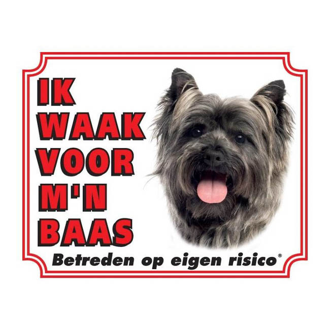 Waakbord Cairn Terrier Grijs Wit