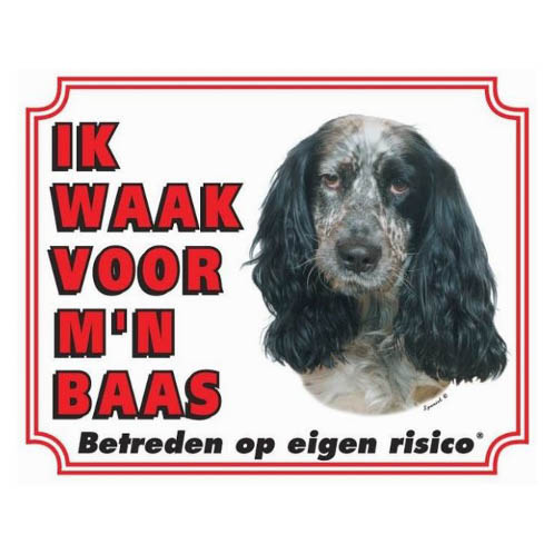 Waakbord Engelse Cocker Spaniel Grijs Wit